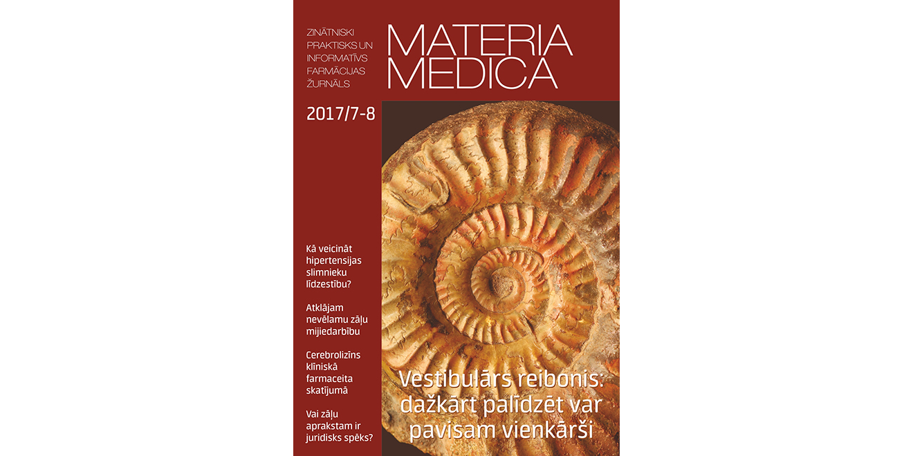 Jaunajā “Materia Medica” – par zāļu aprakstu kā juridisku dokumentu, cerebrolizīnu, vertigo un pacientu līdzestību