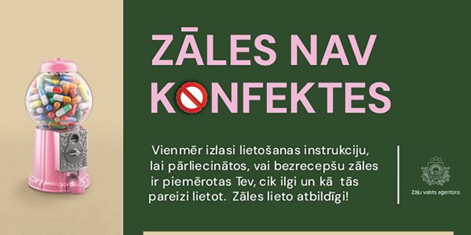 Zāles nav konfektes: sākas kampaņa, kas veicina atbildīgu bezrecepšu zāļu lietošanu