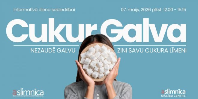 Austrumu slimnīca aicina uz veselības dienu “Cukurgalva: Nezaudē galvu – zini savu cukura līmeni!”