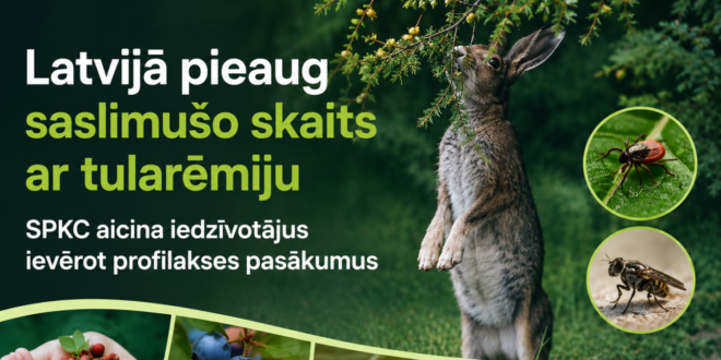 Latvijā pieaug saslimušo skaits ar tularēmiju. SPKC aicina iedzīvotājus ievērot profilakses pasākumus